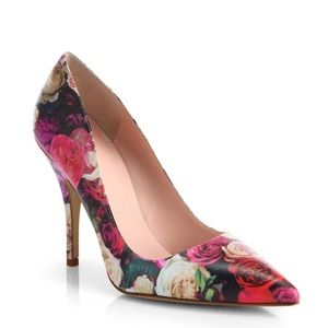Kate Spade Rose Print Licorice Pumps - 8.5